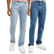 George Mens Regular Fit 100% Cotton Jeans, 2-Pack, Sizes 32-38