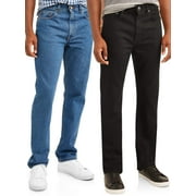 GEORGE Men's 100% Cotton Regular Fit Jeans, 2-Pack