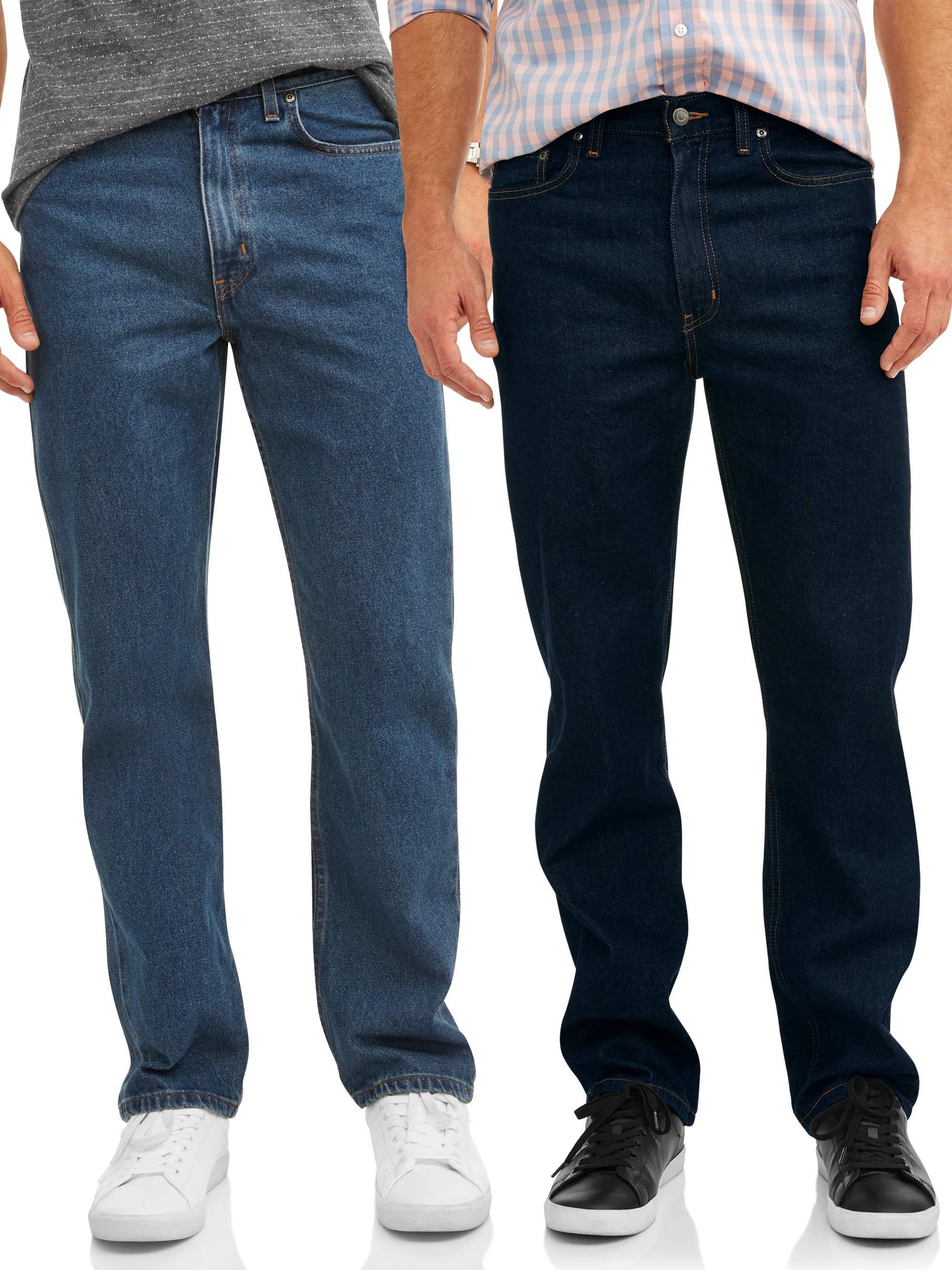 George Men's 100% Cotton Relaxed Fit Jeans, 2-Pack - Walmart.com
