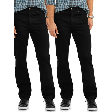 George Men's Relaxed Fit 100% Cotton Jeans, 2-Pack, Sizes 32-38