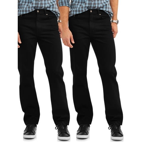 Men's Relaxed Fit 100% Cotton Jeans, 2-Pack, Sizes 32-38