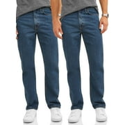 George Mens Relaxed Fit 100% Cotton Jeans, 2-Pack, Sizes 32-38