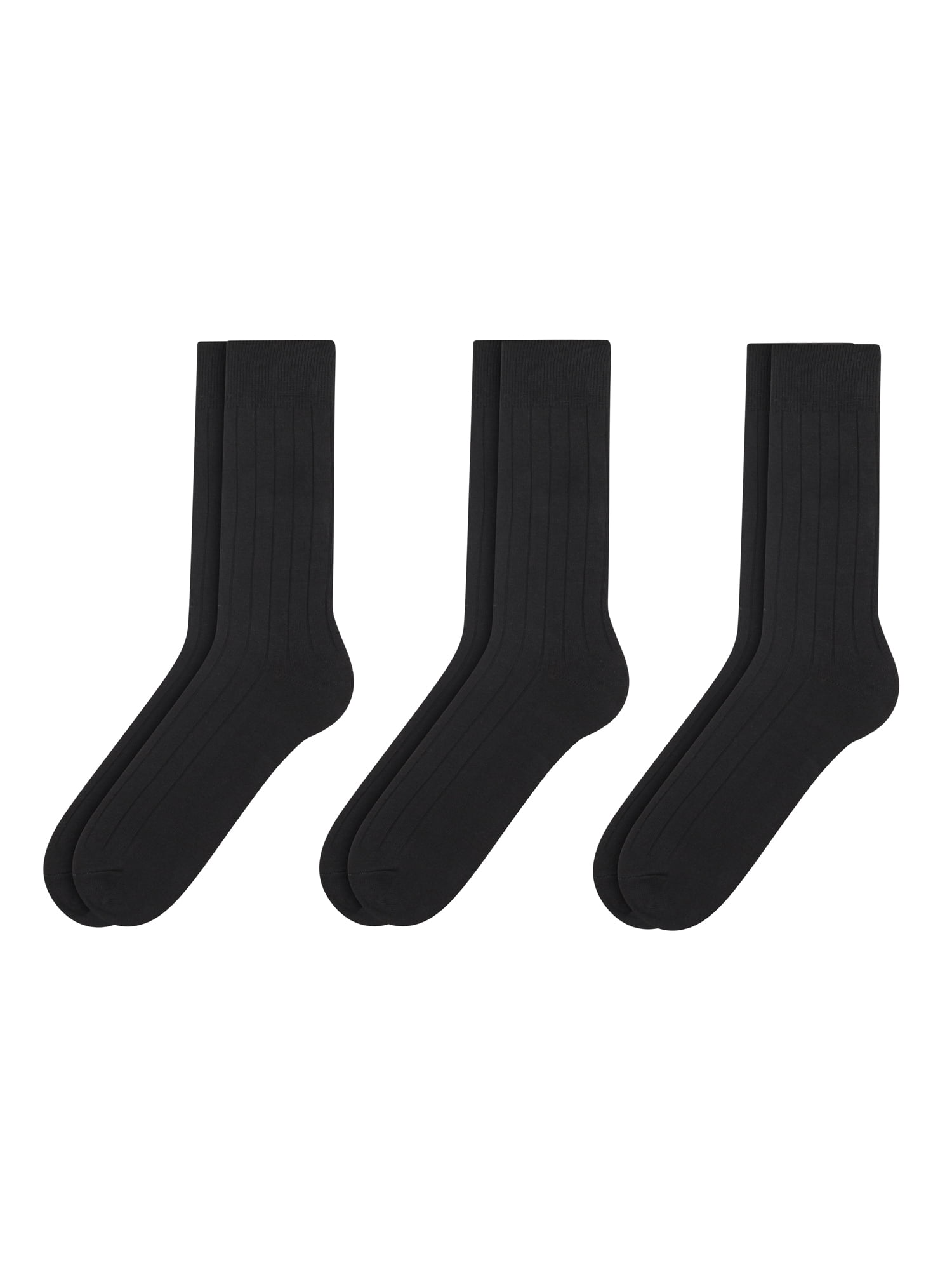 Men's 3 Pack Combed Cotton Rib Crew Socks