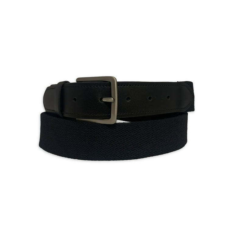 Black Rope Belt | Black Belt with Real Leather | Hypoallergenic | USA 42 inch / Black / Stainless Steel/Leather