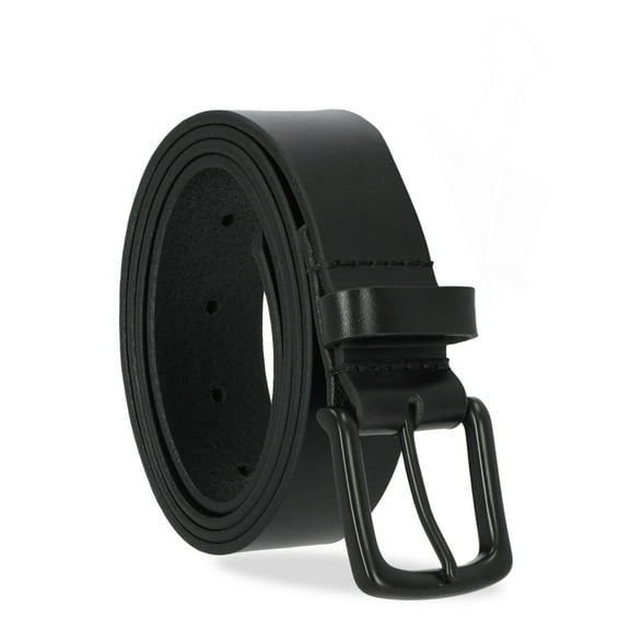 George Men's 38MM Classic Leather Casual Black Belt