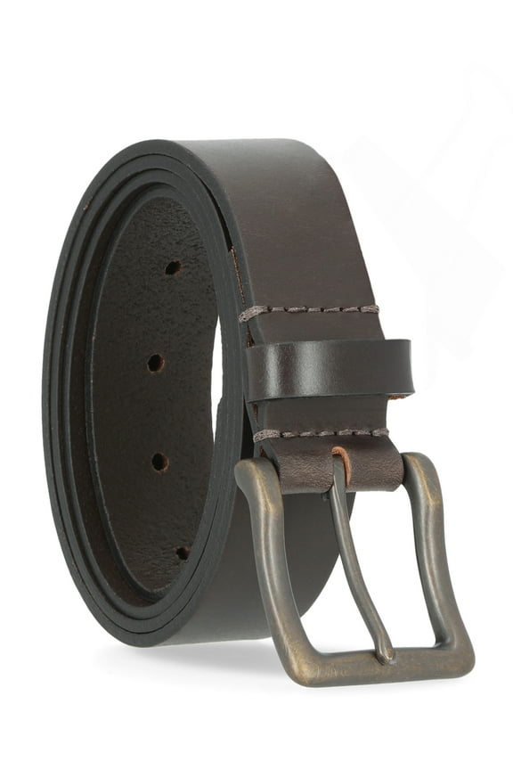 Men's 38MM Leather Casual Dark Brown Belt