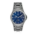 George Men's 41mm Gunmetal Tone Blue Dial Genuine Diamond Bracelet ...