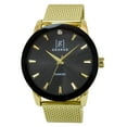 thumbnail image 1 of George Men's 42mm Gold Tone Mettalized Glass Bezel Genuine Diamond Adjustable Mesh Watch, 1 of 1
