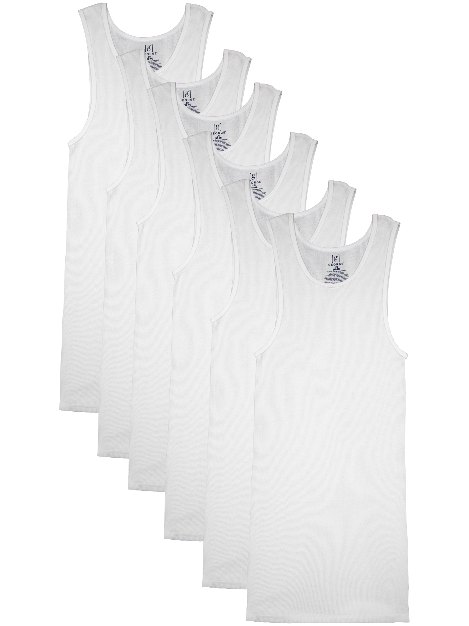 George Men's A-Shirt, 6-Pack