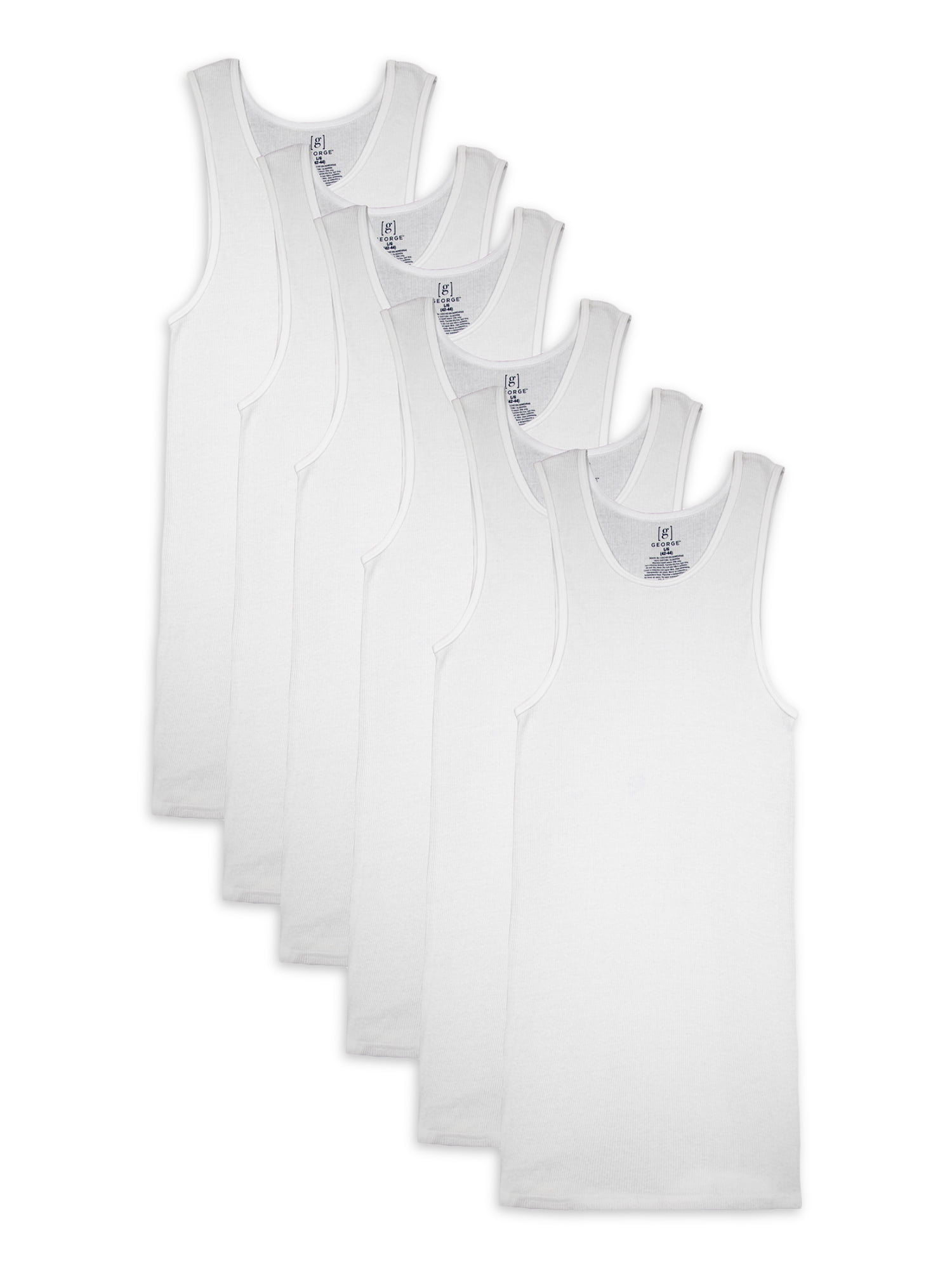 George Men’s A-Shirts, 6-Pack