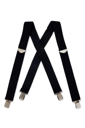 Men's Adjustable Terry Suspenders, Black, One Size