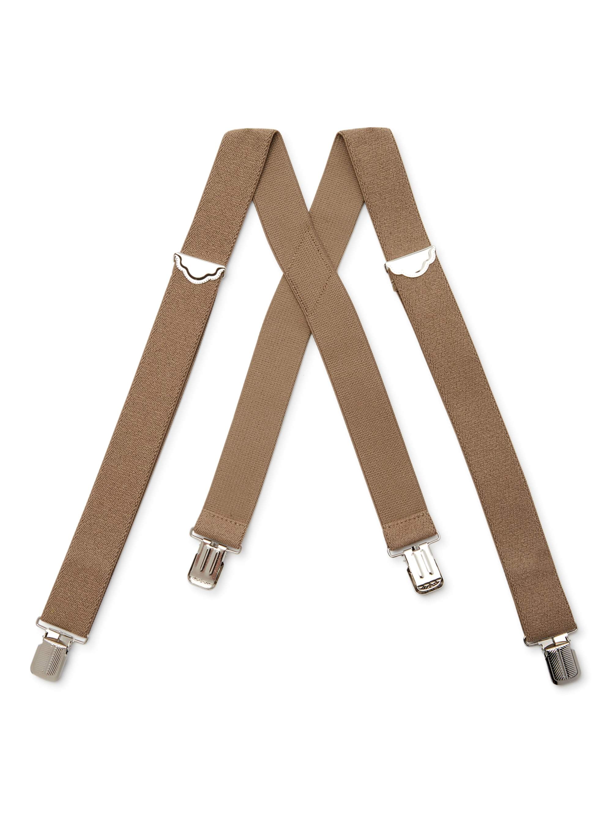 George Men's Adjustable Terry Suspenders, Taupe, One Size