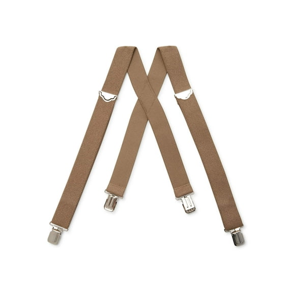 George Men's Adjustable Terry Suspenders, Taupe, One Size