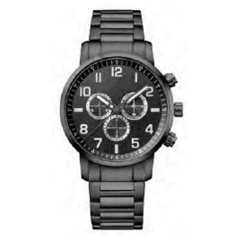 George Men's Gunmetal Round Bracelet Watch with Black Dial, Quartz