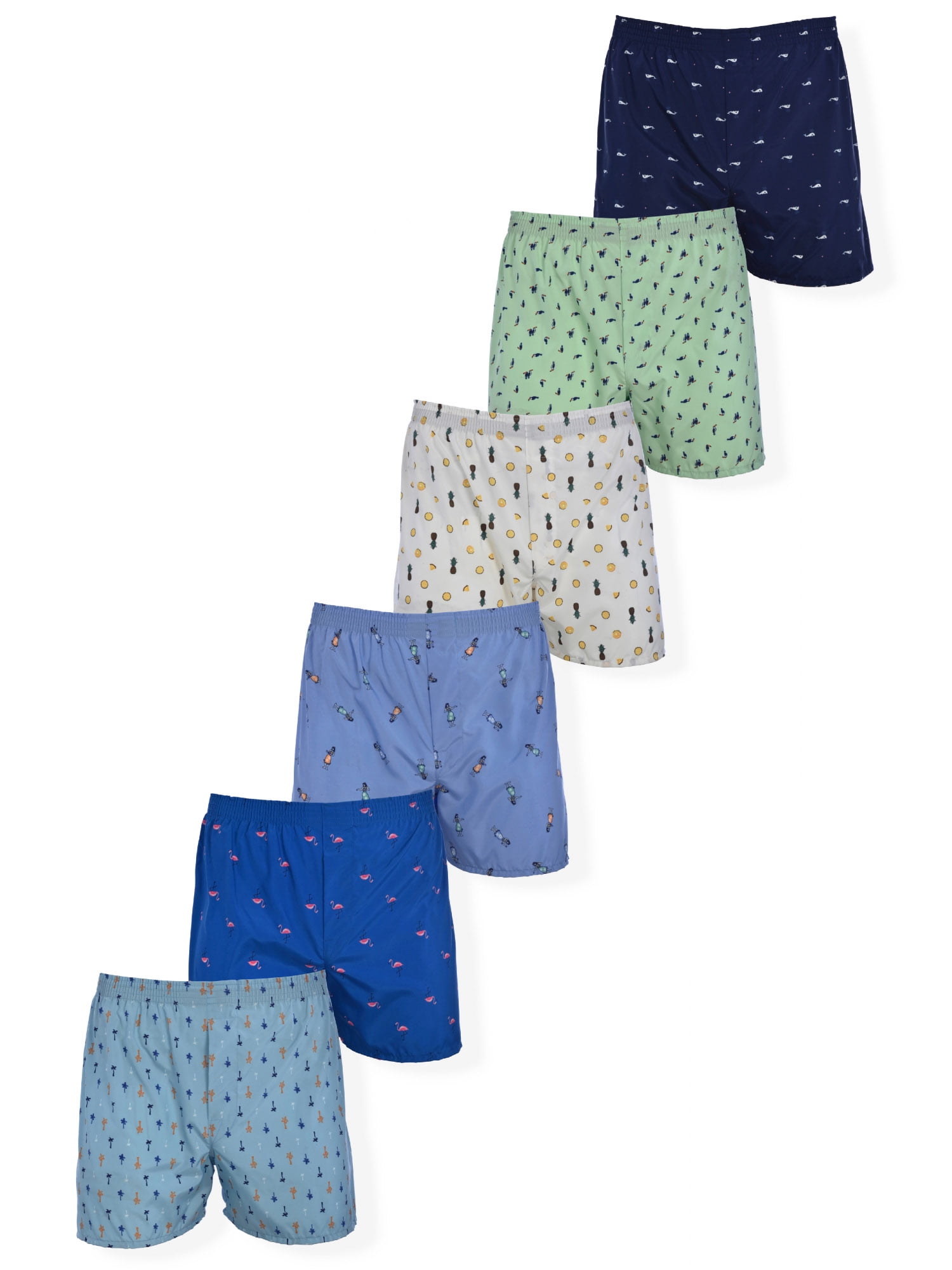 George Men's Assorted Print Boxers, 6-Pack 