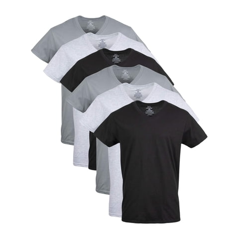 Men's Assorted V-Neck T-Shirts, 6-Pack