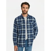 GEORGE Men's Double Pocket Flannel Shirt, 2 Pack, Sizes XS-3XLT