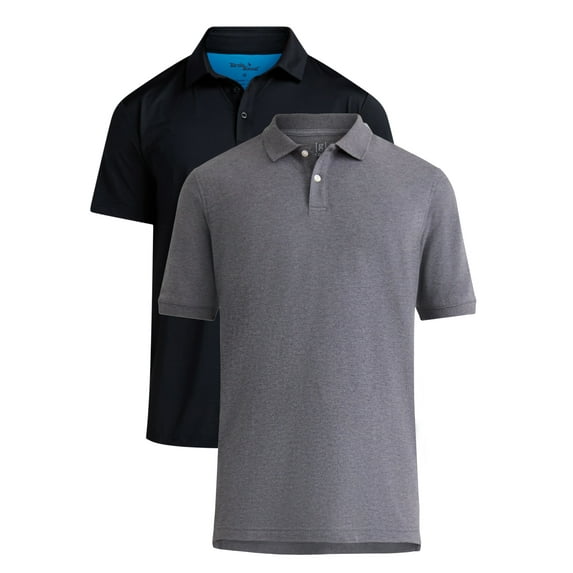 George Men’s & Big Men’s 2-Pack Pique Polo Shirt, Sizes XS-3XL
