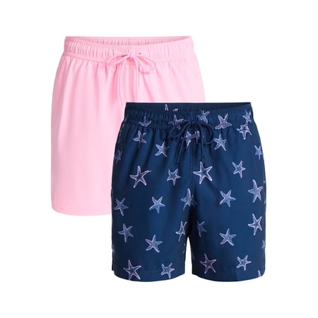 George Men's and Big Men's Swim Trunks, 6'' Inseam, 2-Pack, Sizes S-3XL