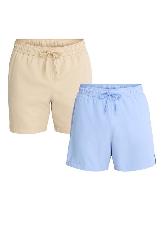 Men's and Big Men's Swim Trunks, 6'' Inseam, 2-Pack, Sizes S-3XL