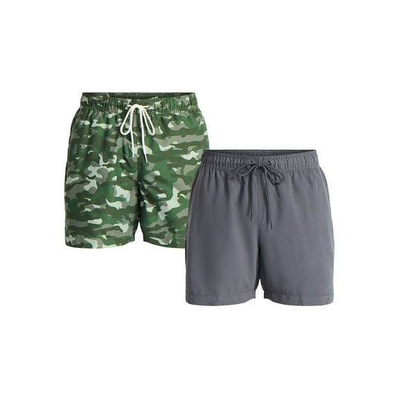 George Men's and Big Men's Swim Trunks, 6'' Inseam, 2-Pack, Sizes S-3XL