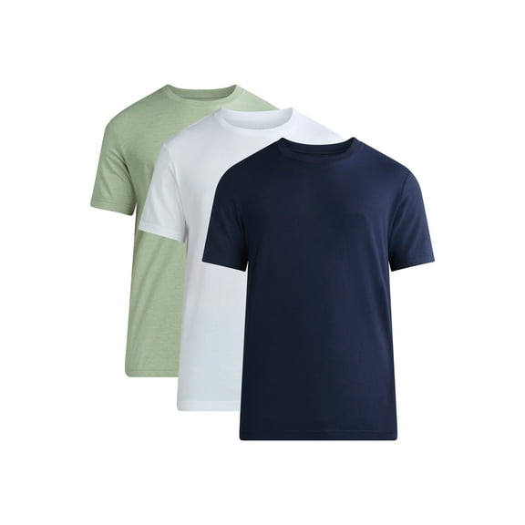 George Men's & Big Men's 3-Pack Crewneck Tee with Short Sleeves, Sizes XS-3XL