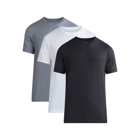 George Men's & Big Men's Classic Fit 3-Pack Crewneck Tee with Short Sleeves, Sizes XS-3XL