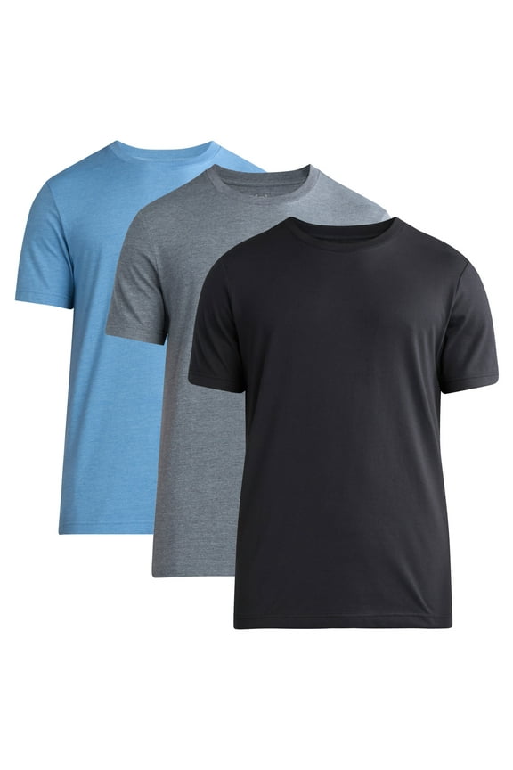 Men's & Big Men's 3-Pack Crewneck Tee with Short Sleeves, Sizes XS-3XL