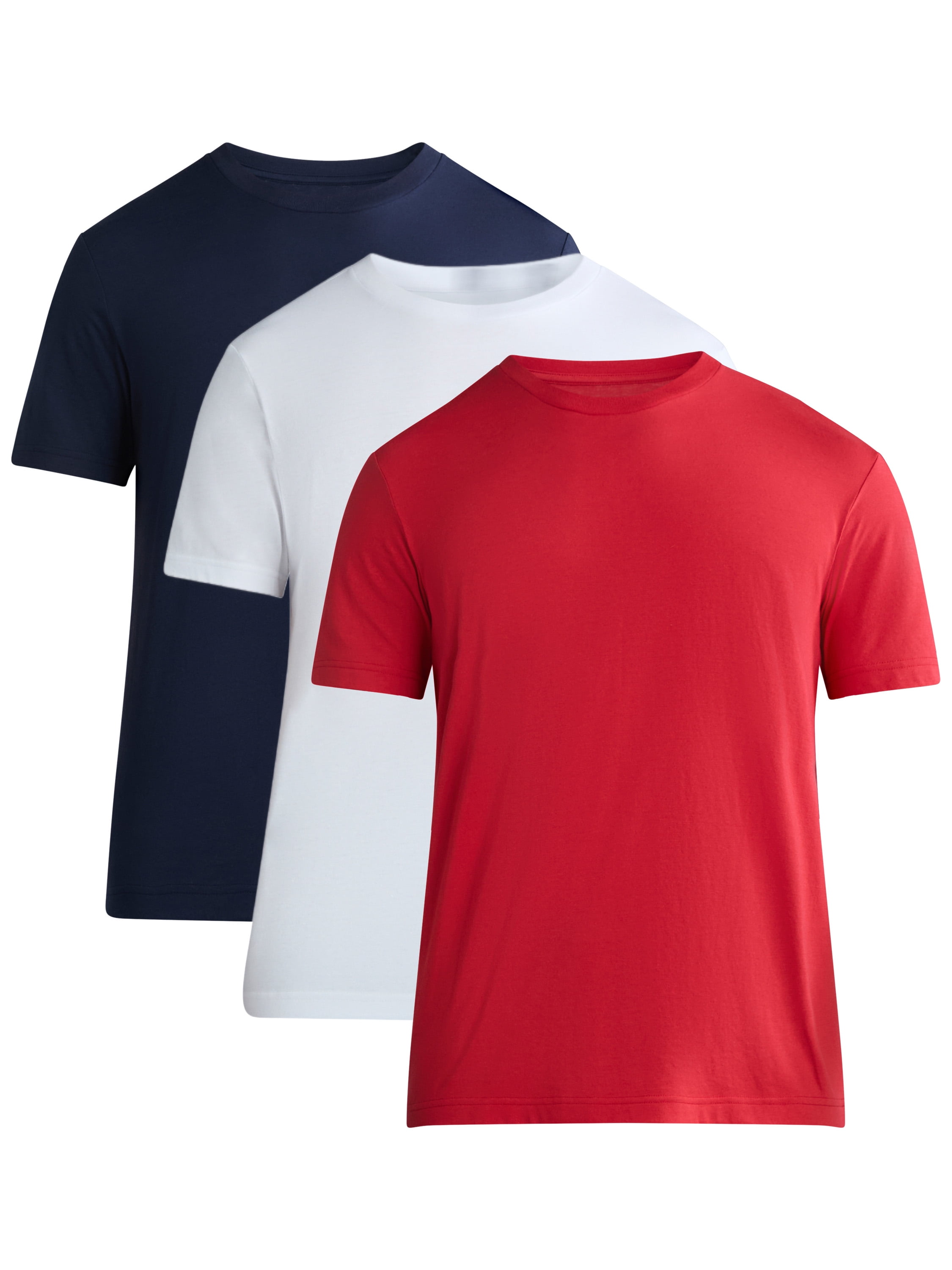 George Men's & Big Men's 3-Pack Crewneck Tee with Short Sleeves, Sizes XS-3XL
