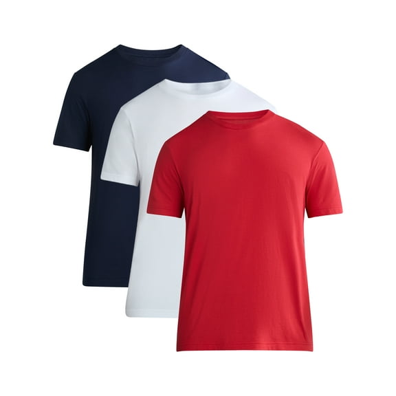 George Men's & Big Men's 3-Pack Crewneck Tee with Short Sleeves, Sizes XS-3XL