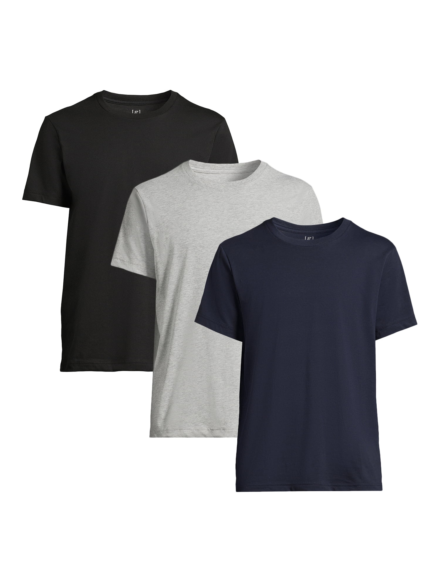 George Men's & Big Men's 3-Pack Crewneck Tee with Short Sleeves, Sizes XS-3XL