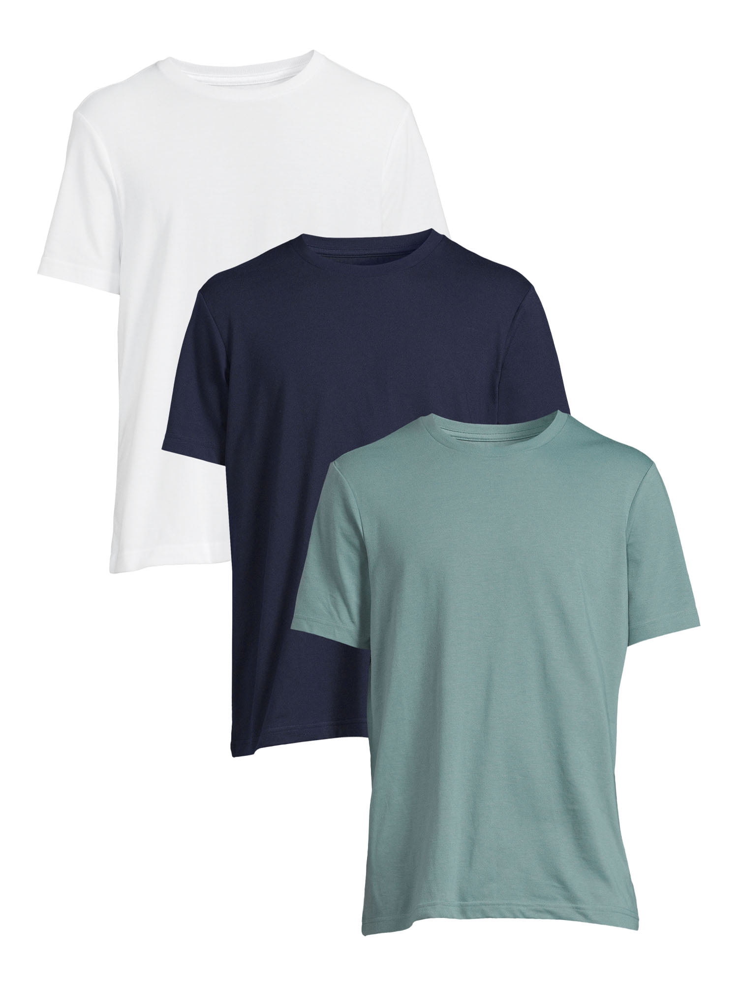 George Men's & Big Men's 3-Pack Crewneck Tee with Short Sleeves, Sizes XS-3XL