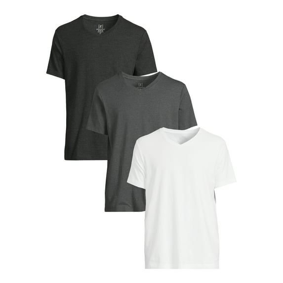 George Men’s & Big Men’s 3-Pack V-Neck Textured Short Sleeve Tee, Sizes ...