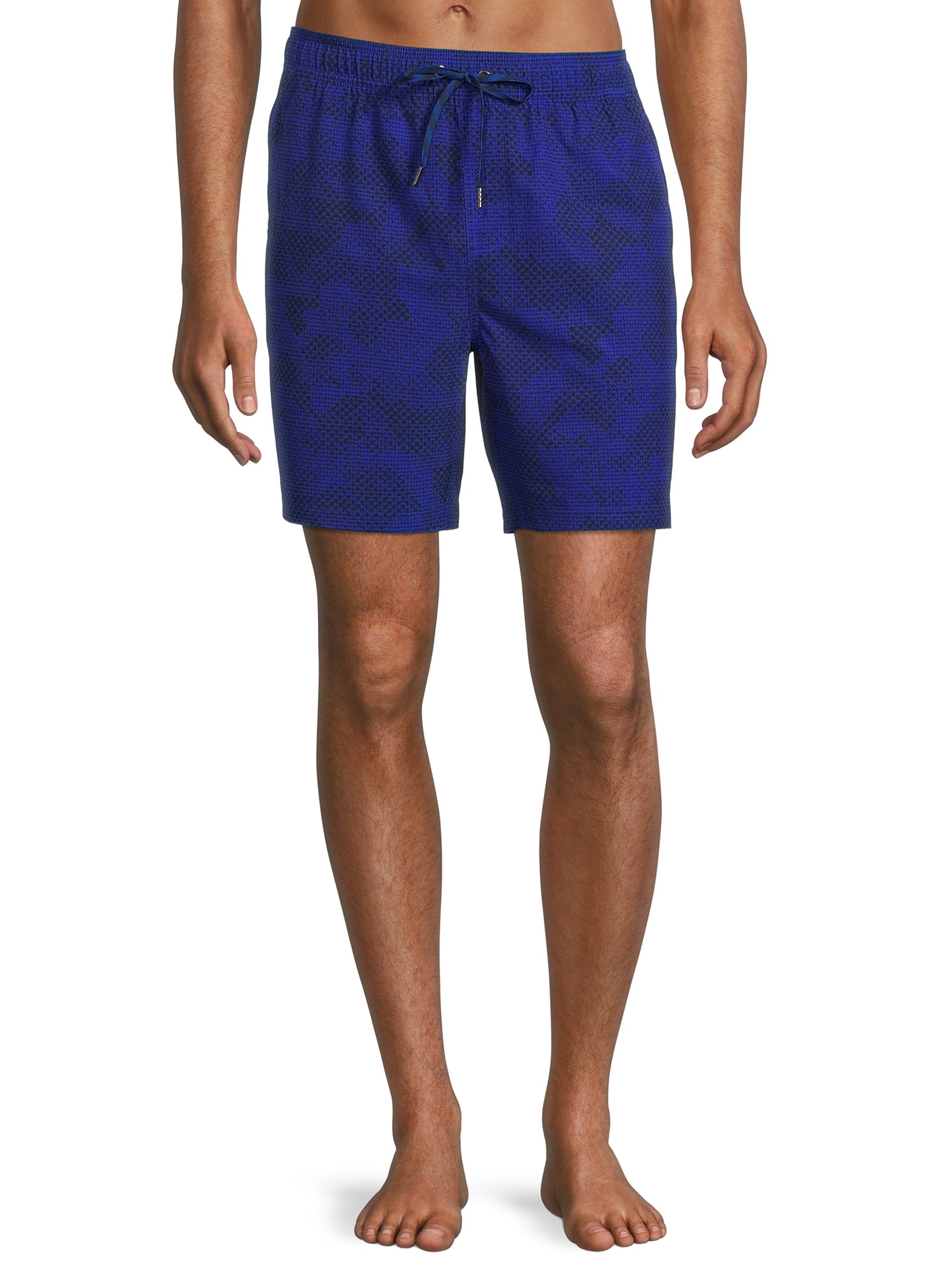 Men's & Big Men's 7" Boxer Brief Lined Swim Trunks with Stretch