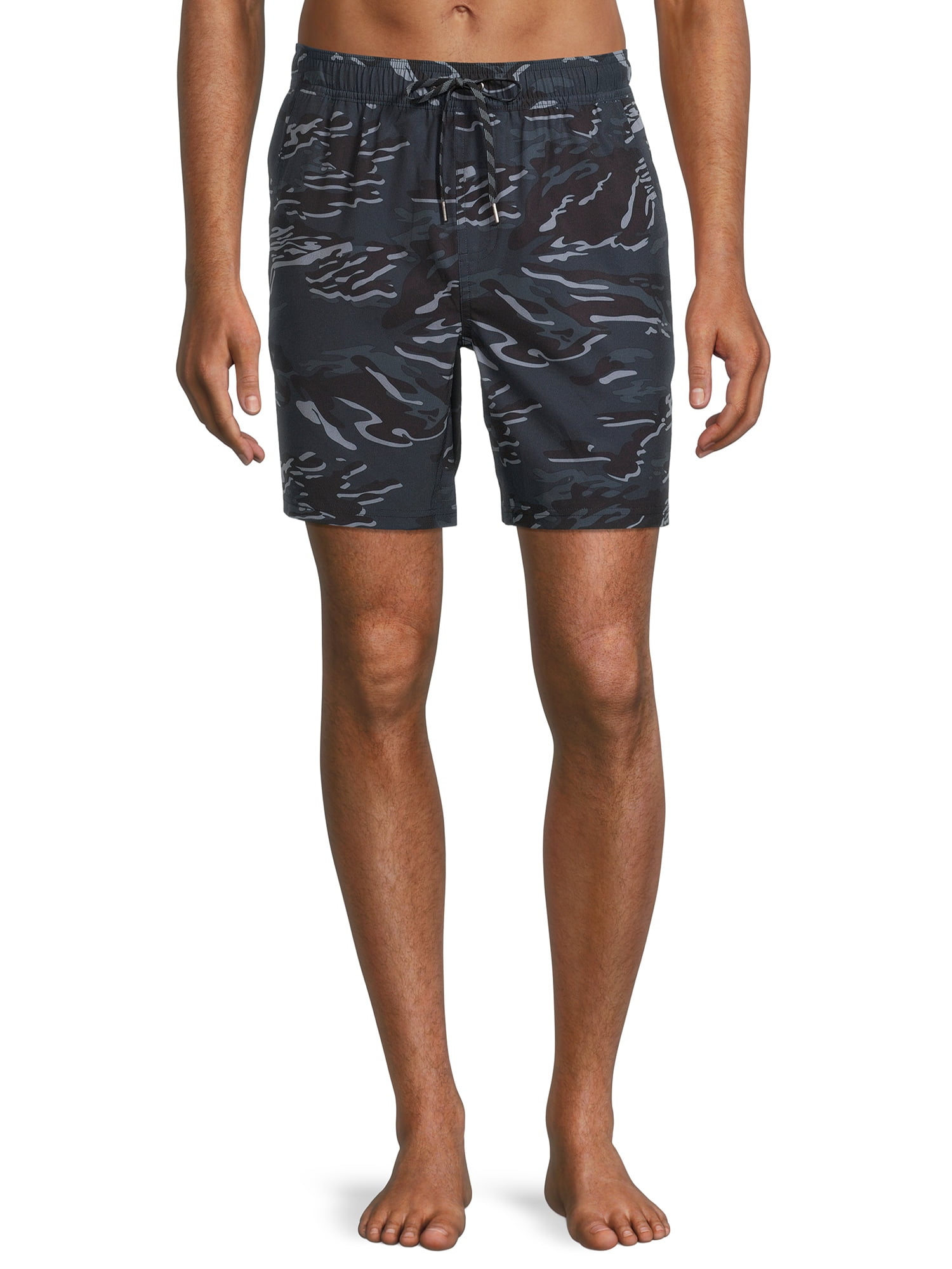 Men's & Big Men's 7" Boxer Brief Lined Swim Trunks with Stretch