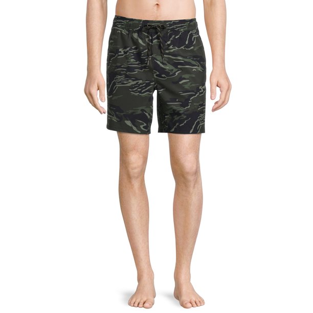 Men's & Big Men's 7" Boxer Brief Lined Swim Trunks with Stretch