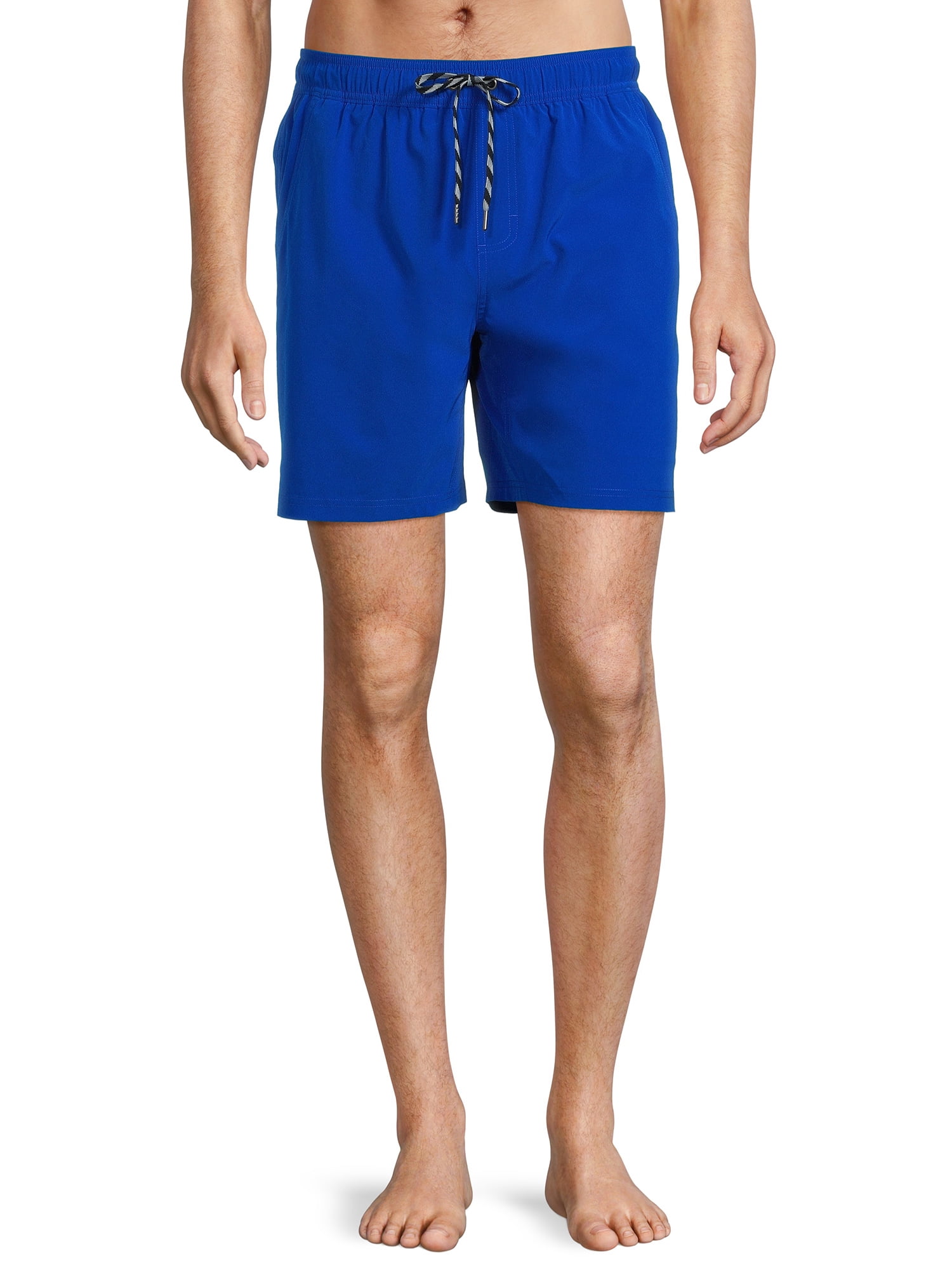 Men's & Big Men's 7" Boxer Brief Lined Swim Trunks with Stretch