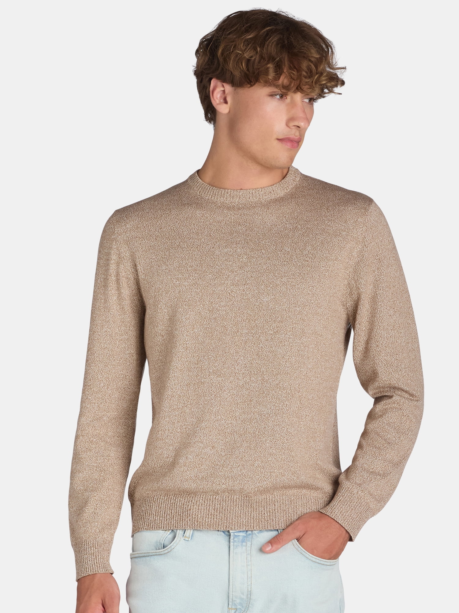 George Men s Big Men s Allover Marled Crewneck Sweater Sizes S 3XL