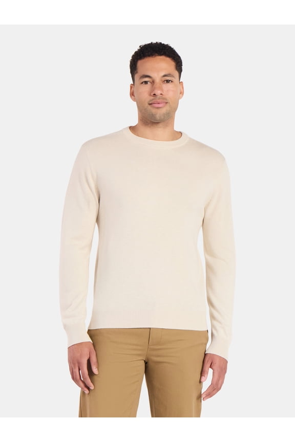 Men's & Big Men's Relaxed Fit Lightweight Crewneck Sweater, Sizes XS-3XL