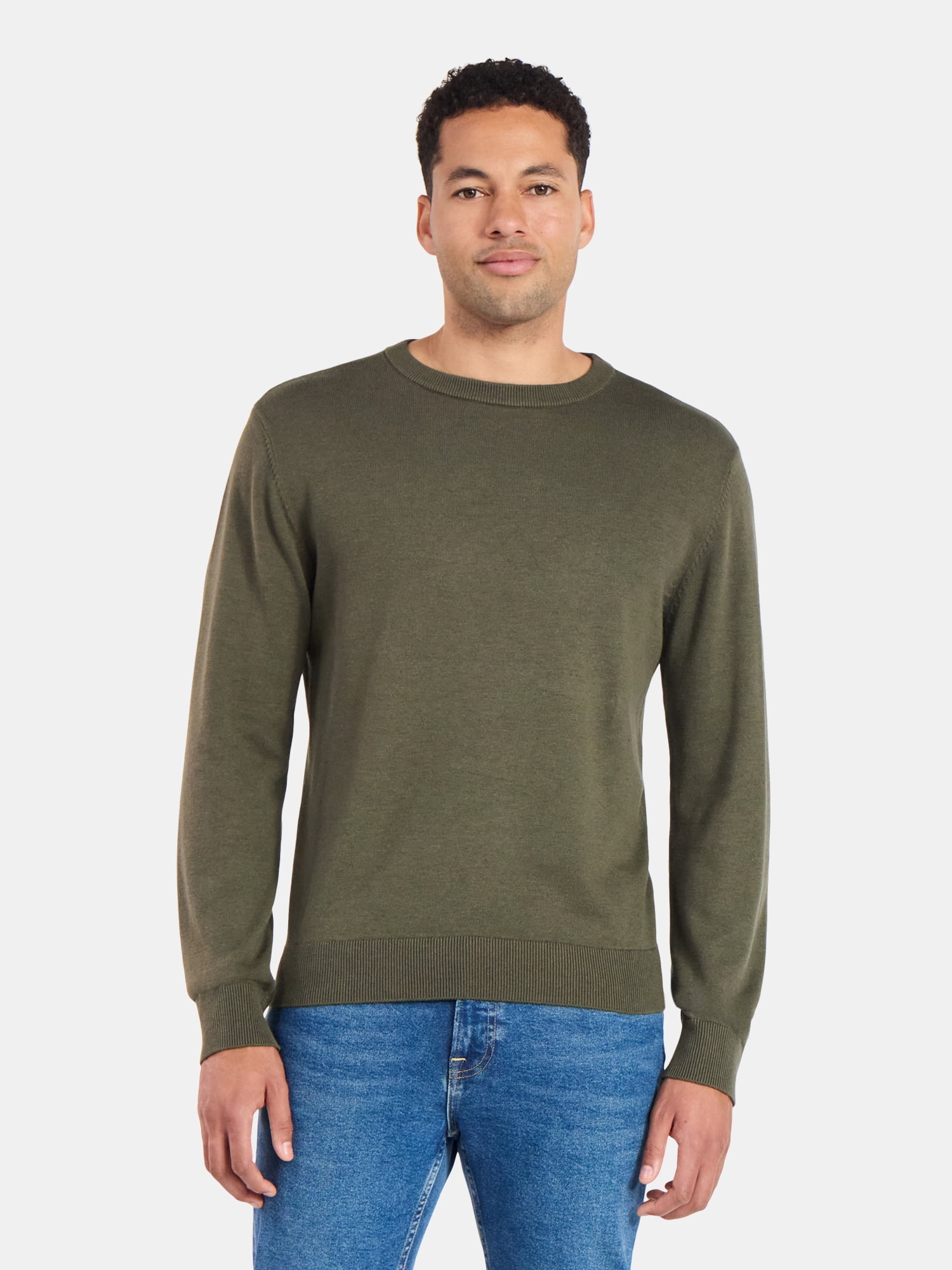 George Men's & Big Men's Relaxed Fit Lightweight Crewneck Sweater, Sizes XS-3XL