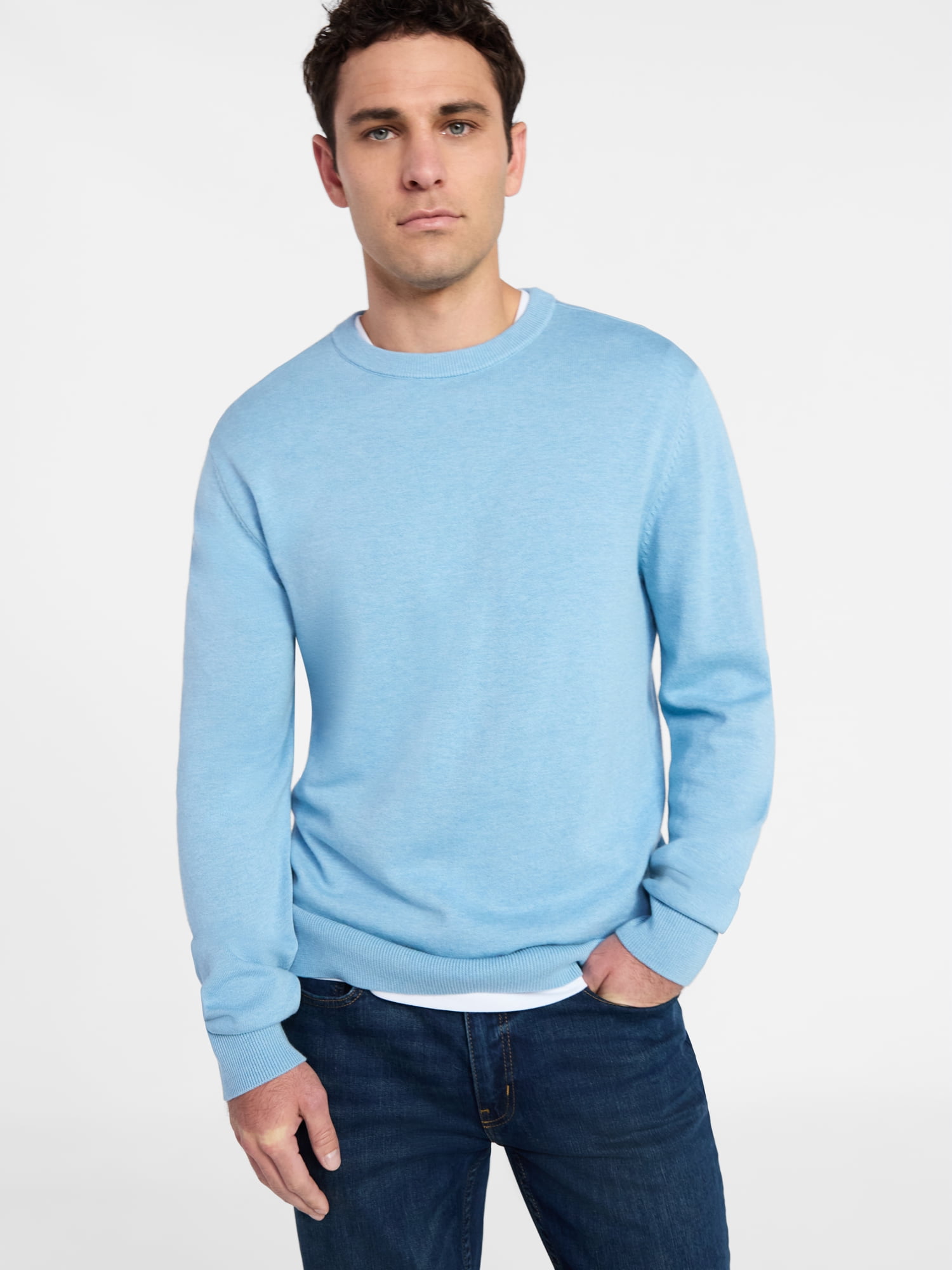 George Men's & Big Men's Relaxed Fit Lightweight Crewneck Sweater, Sizes XS-3XL