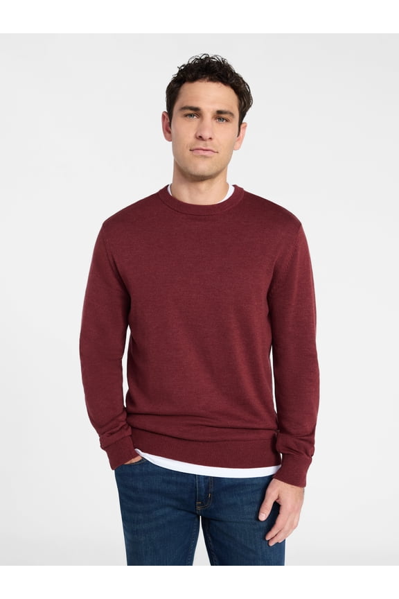 Men's & Big Men's Relaxed Fit Lightweight Crewneck Sweater, Sizes XS-3XL