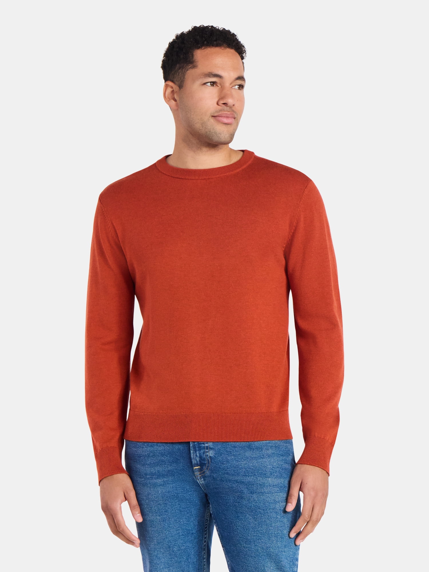 George Men's & Big Men's Relaxed Fit Lightweight Crewneck Sweater, Sizes XS-3XL