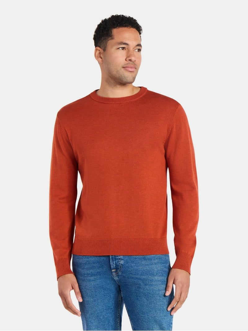 George Men's & Big Men's Cotton-Blend Crewneck Sweater