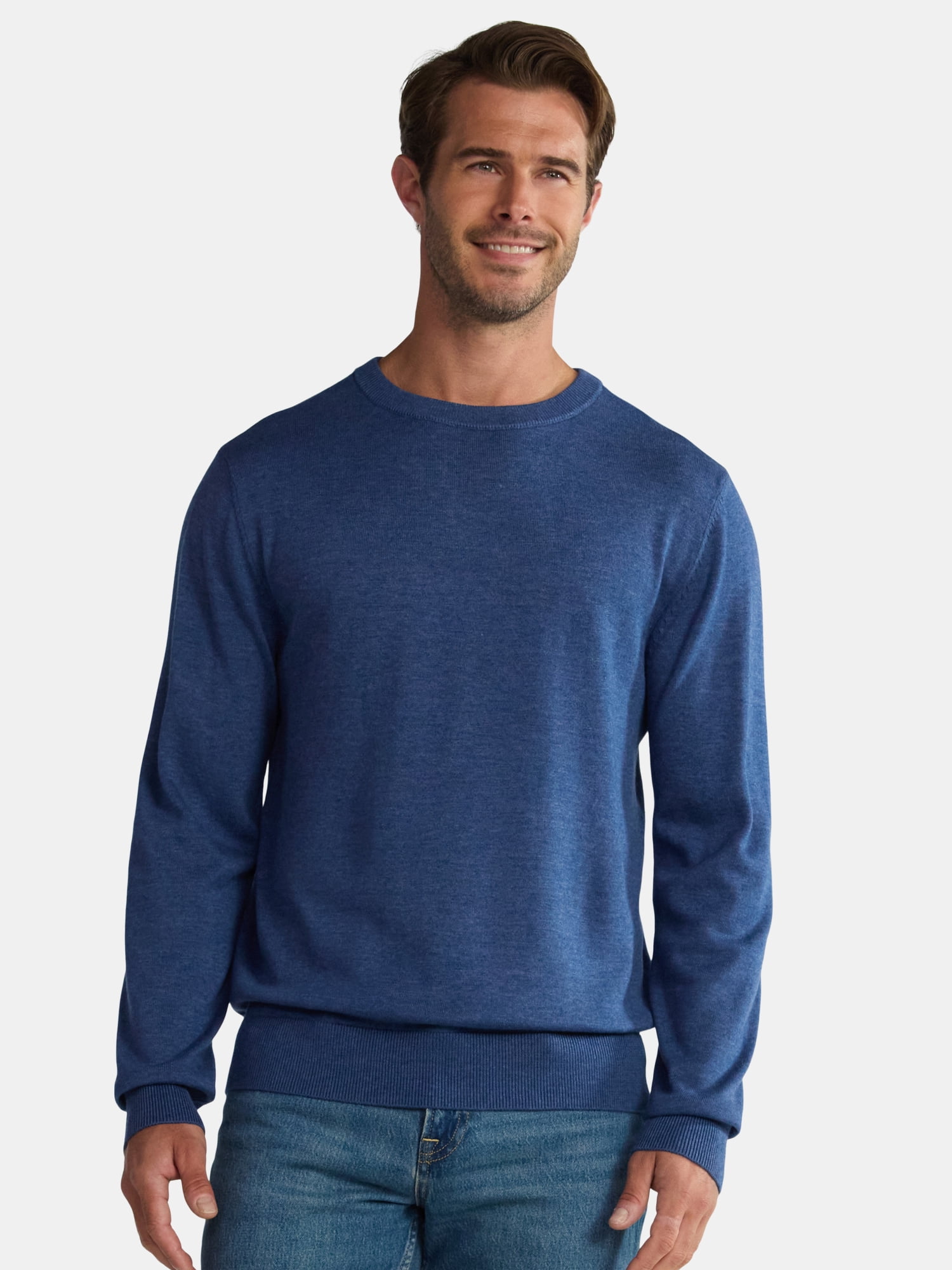 George Men's & Big Men's Relaxed Fit Lightweight Crewneck Sweater, Sizes XS-3XL