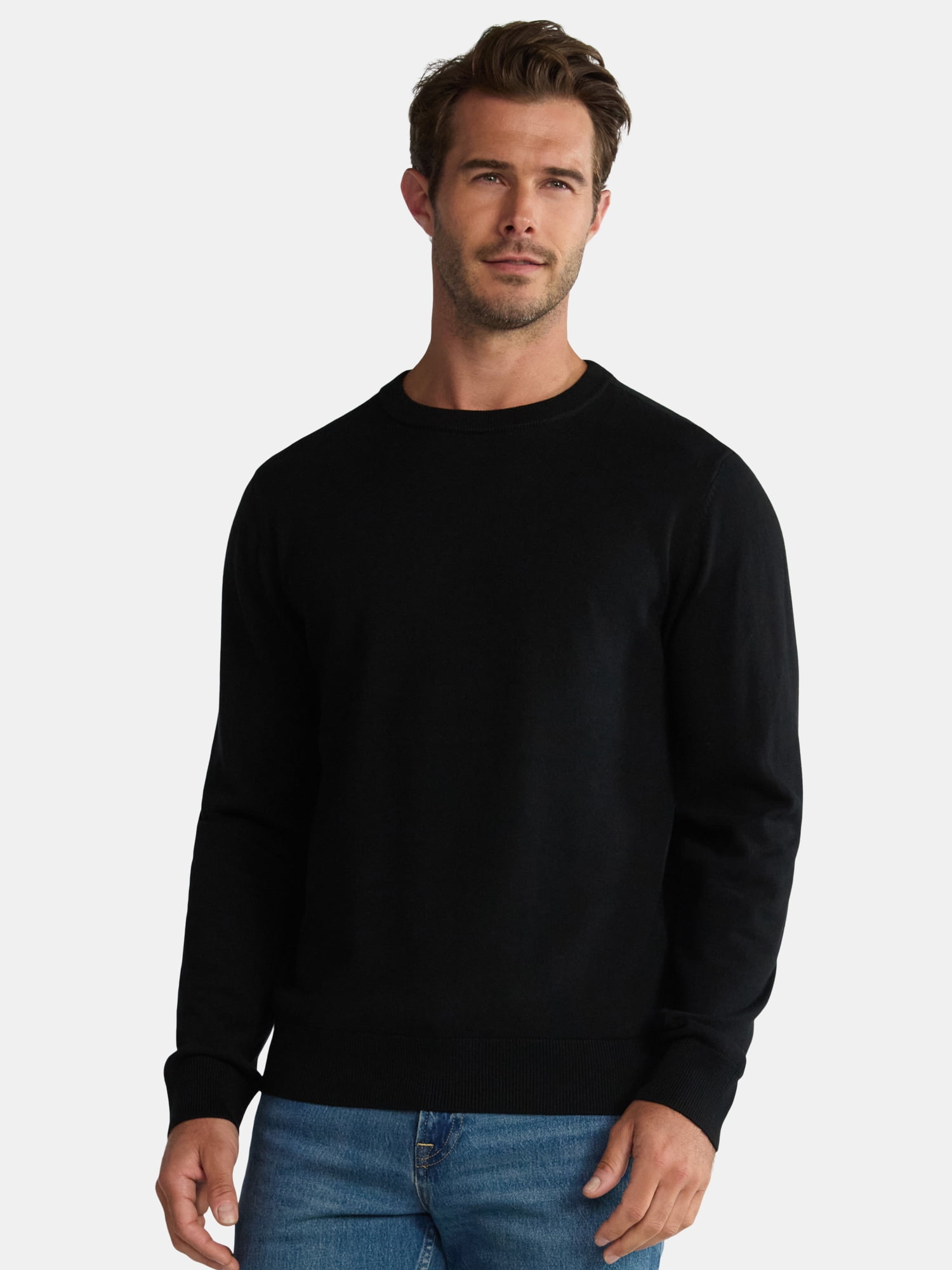 George Men's & Big Men's Relaxed Fit Lightweight Crewneck Sweater, Sizes XS-3XL