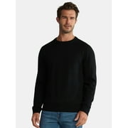 GEORGE Men's and Big Men's Cotton Blend Crewneck Sweater, Lightweight, Sizes XS-3XL