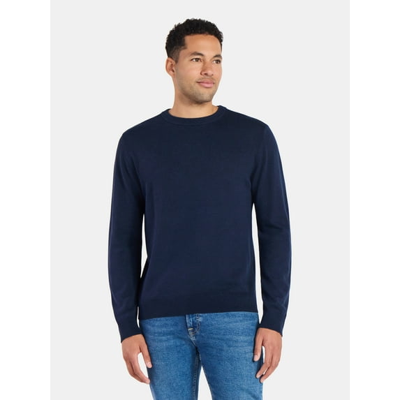 George Men's & Big Men's Relaxed Fit Lightweight Crewneck Sweater, Sizes XS-3XL