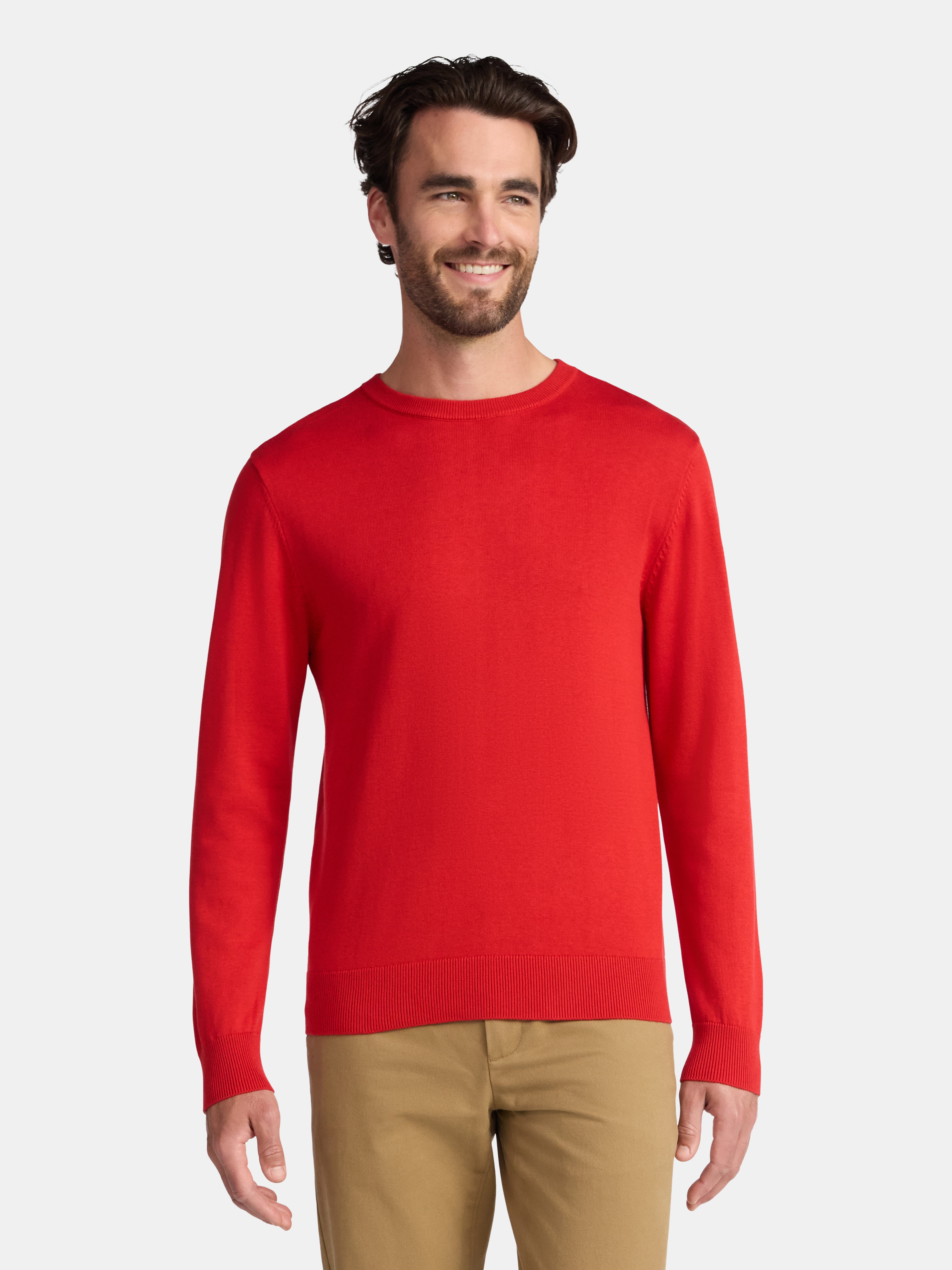 George Men's & Big Men's Relaxed Fit Lightweight Crewneck Sweater, Sizes XS-3XL