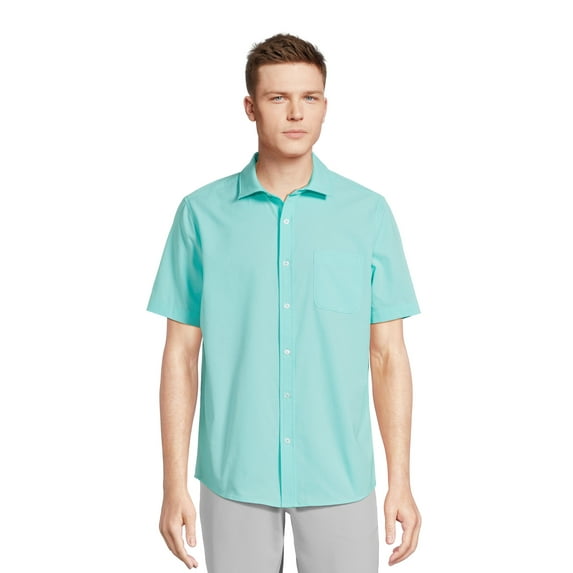 George Men’s & Big Men’s Button-Up Commuter Shirt with Short Sleeves, Sizes S-3XL